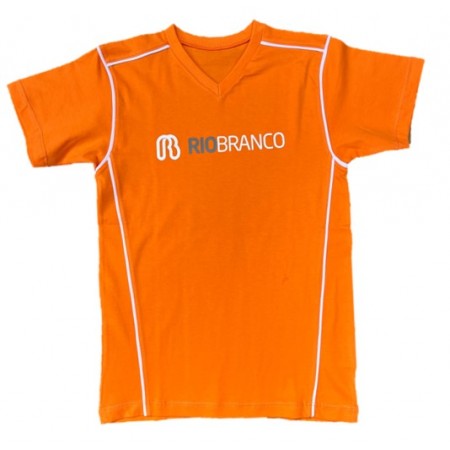Camiseta M Curta Regular Laranja Rio Branco