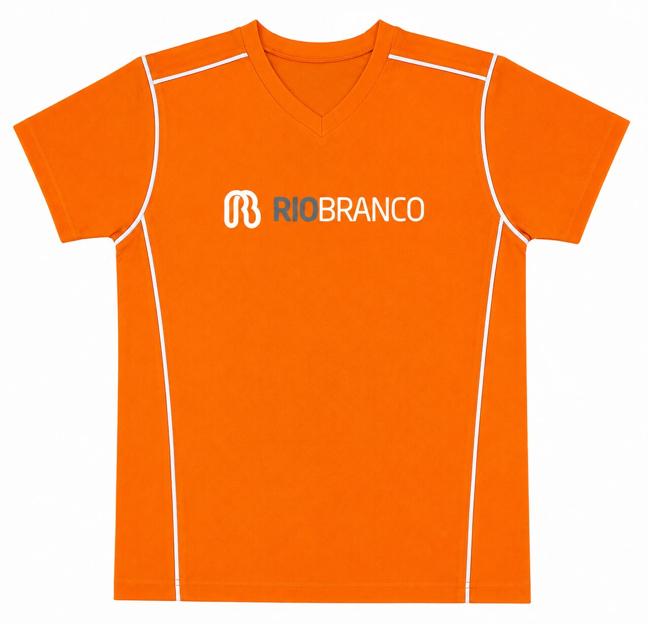Camiseta M Curta Regular Laranja Rio Branco