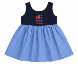 Vestido Brim Peixinho Vermelho