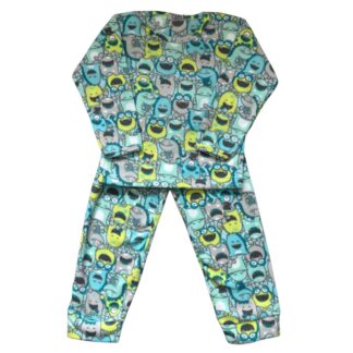 Pijama Infantil M Longa Microsoft Monstros Amarelo