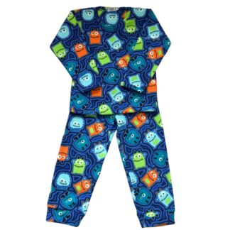 Pijama Infantil M Longa Microsoft Monstros Azul